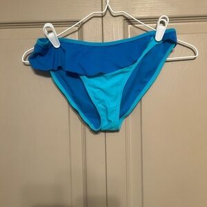 Blue Ruffled Women's Swim Bottom